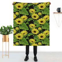 Thick sunflower flower decorative Flannel  fleece throw blanket  for Sofa Couch  - £18.42 GBP+