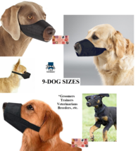 9 pc GROOMER VET SET DOG MUZZLE Comfort LINED Quick-FIT ADJUSTABLE TRAINING - $44.99