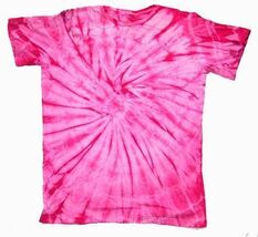 PETITE PINK SPIDER TYE DYED TEE SHIRT unisex SIZE LG hippie tie dye NEW ... - $9.55