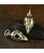 Sterling Silver Bird Skull Charm - Small 18x7mm - $37.92 CAD