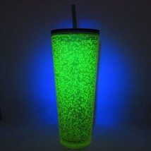 2020 Starbucks Yellow Fluorescent Black Light Glowing Venti Tumbler Cup 24oz - £31.93 GBP