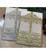 50pcs Glitter Gate laser cut Wedding Invitations,Engagement Invitations ... - $66.50