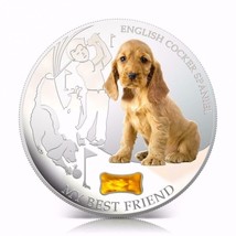 1 Oz Silver Coin 2013 $2 Fiji Dogs &amp; Cats Dog w/ stone -  English Cocker Spaniel - £74.92 GBP