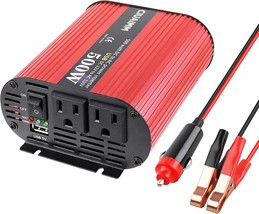 500W Power Inverter Dc 12V To 110V Ac Car Charger Converter With Dual Ac, Red - £31.59 GBP