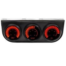 Red LED Digital Volt Temperature and Oil 3 Gauge Set With Panel and Senders - £159.33 GBP