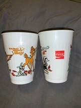 2 Vintage WALT DISNEY WORLD VILLAGE Plastic Cup-Bambi &amp; Friends HTF Low $ - £13.02 GBP