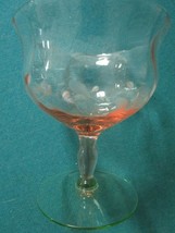 Bicolor Vaseline Green Pink Sorbet Glass 4 X 3 1/2&quot; - £27.63 GBP