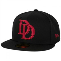 Daredevil Logo Black Colorway New Era 59Fifty Fitted Hat Black - £39.18 GBP