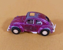 Vintage 1970 TOOTSIETOY Tootsie Volkswagen VW Bug Beetle Purple Car Open Roof - £5.33 GBP