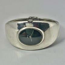 Vintage Obrey Modernist Silver Analog Watch Cuff Bracelet Bangle Paris E Meerson - £198.45 GBP