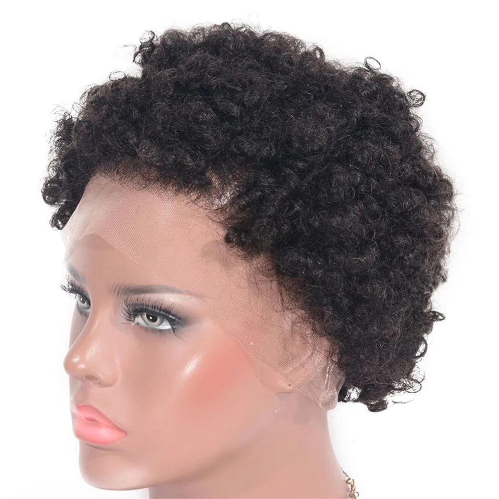 Platinum Afro kinky curly wig 13×4 Lace Front Wig Curly Wavy Bob Wigs for bla - £78.70 GBP+