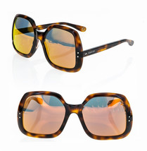 GUCCI 0625 Brown Havana Orange Mirror 004 Geometric Sunglasses GG0625S Unisex - £308.63 GBP