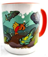 Fishing Sea Life Orca Coatings Coffee Mug Ceramic Fish Amphibians Orange... - £12.47 GBP