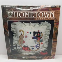 The Hometown Collection 5319 Sewing Pillow 12&quot;x12&quot; Cross Stitch Sham Wit... - £15.62 GBP