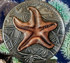 2019 STARFISH WORLD OF FOSSILS 2 oz 0.999 ANTIQUED SILVER COIN w/ COPPER... - $218.95