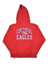 Champion Reverse Weave Sweatshirt Men M Red Hoodie High School Centennial Eagles - $45.33