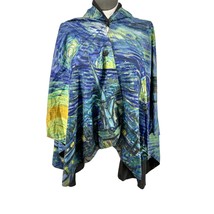 RainCaper Rain Cape Reversible One Size Black Van Gogh Starry Night Painting - £30.53 GBP