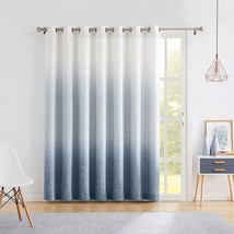 Ombre Semi Sheer Window Door Curtain 100&quot; Extra Wide Linen Ombre, 1 Panel - £47.39 GBP