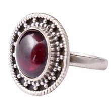 925 Sterling Silver Handmade Genuine Red Ruby Women Wedding Ring Size 4-12 - £23.12 GBP