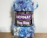 Bernat Bling Bling Yarn Brilliant Blue  W/ Purple 90Yd 1.75oz 100% Nylon... - $9.79