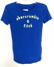Abercrombie &amp; Fitch Kids T-Shirt Blue Short Sleeve Girls Cotton Blend  XL Y2K - £5.73 GBP