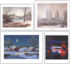 Bundle- 4 Assorted Winter Scenes Posters and Lithographs - £549.99 GBP