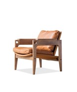 Retro Leather Chair Minimalist Armchair Industrial Nordic Lounge Accent ... - $1,991.62 CAD