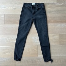 Frame Denim Distressed Le Skinny De Jeanne Jeans Brisbane Chew Black - $855.14 MXN