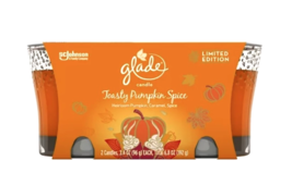 Glade Scented Glass Candle, Toasty Pumpkin Spice, (Pack of 2 - 3.4 Oz. Each) - £19.57 GBP