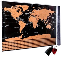 World Map US States Canada Countries Flags Travel Accessories Scratch Off 32&quot; - £10.39 GBP