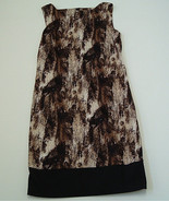 AB studio sleevless knee length sheath brown print dress size 2 - $19.75