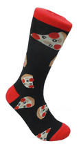 Pizza Slices Socks FineFit Mens Fun Novelty Black Red Size 10-13 Dress F... - £9.06 GBP