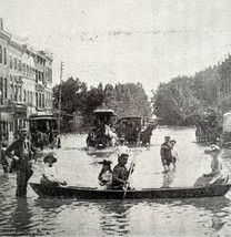 7th Street Canoe Washington DC 1889 Johnstown Flood Victorian Print DWT10A - £19.63 GBP