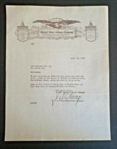 1934 United States Tabacco Comapny New York Letterhead Signed Letter - $29.99