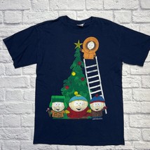 Y2K South Park Christmas Tree Graphic Short Sleeve T-Shirt Size S Navy B... - $24.70