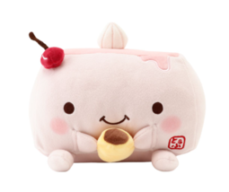 Tofu Cushion Hannari Milk pudding pink Stuffed Toy Cushion Size M Japan - £29.15 GBP