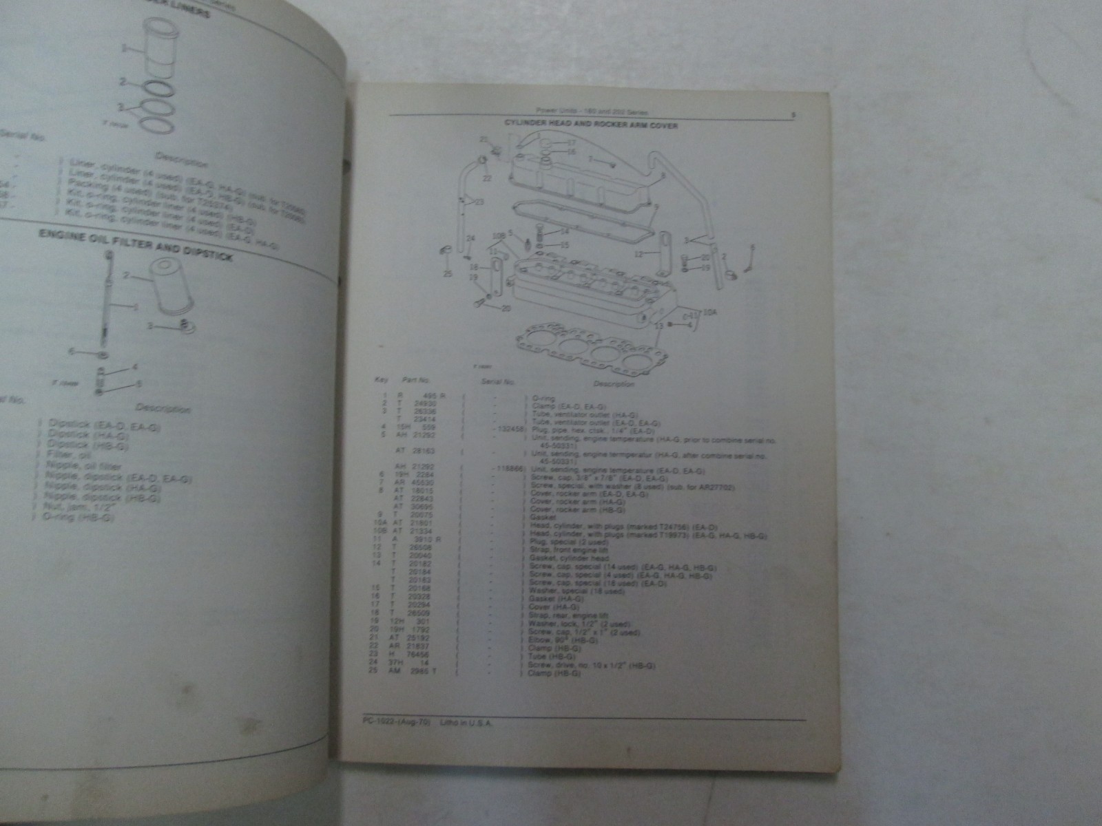 John Deere PC-1022 180 & 202 Serie Power Einheiten Teile Katalog Manuell Schreib Item image 6