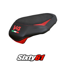 Ducati Panigale V4 2025 Passenger Seat Cover Tappezzeria Suede Black Red V4 Logo - $139.00