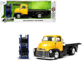 1952 Chevrolet Coe Flatbed Truck Yellow Metallic Black w Extra Wheels Ju... - $46.80