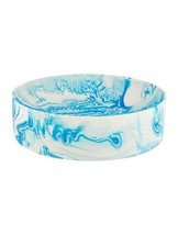 TROELS FLENSTED Poured Bowl Handmade Minimalistic Large White Blue Diame... - $109.33