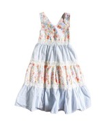 TOMMY BAHAMA Girls Blue Pastel Floral Striped Lined Sundress Size 8 Cott... - £18.59 GBP