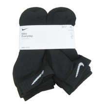 Nike Everyday Cushioned Low Socks Black 6 Pack Women&#39;s 6-10 / Youth 5Y-7... - $26.99