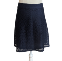 Zara Basic Womens Navy Blue Crochet A-Line Skirt Sz M Lined - $16.82