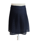 Zara Basic Womens Navy Blue Crochet A-Line Skirt Sz M Lined - £13.24 GBP