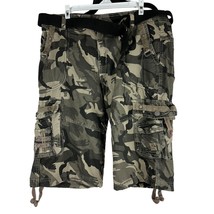 Twoce Men&#39;s Camo Cargo Shorts with Belt Size 36 - £11.89 GBP