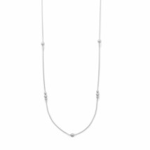 Beautiful 925 Sterling Silver Ball Bead Snake Chain Necklace 34&quot; Women&#39;s Jewelry - £133.54 GBP