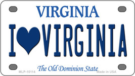 I Love Virginia Novelty Mini Metal License Plate Tag - £11.72 GBP