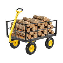 VEVOR 1400 lbs Steel Garden Cart, Heavy Duty Pullable Garden Wagon Yard ... - $176.99