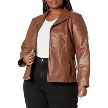 Cole Haan Women&#39;s Plus Size Scuba Leather Jacket - $229.00