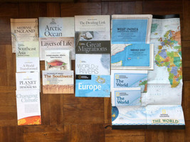 National Geographic Magazine maps lot of 18 - £10.34 GBP